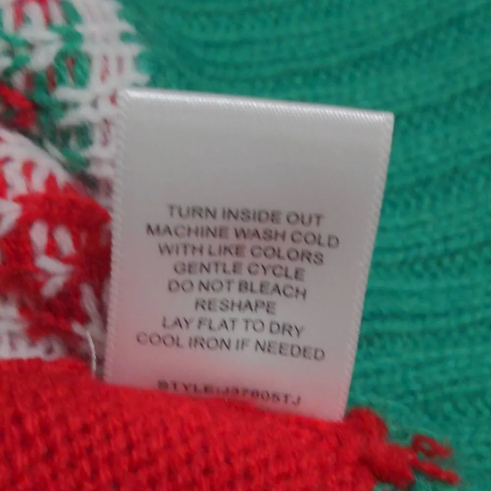 Its Our Time Pullover Sweater Women's S Red Green Elf Plush Ugly Christmas 3-D - Image 10