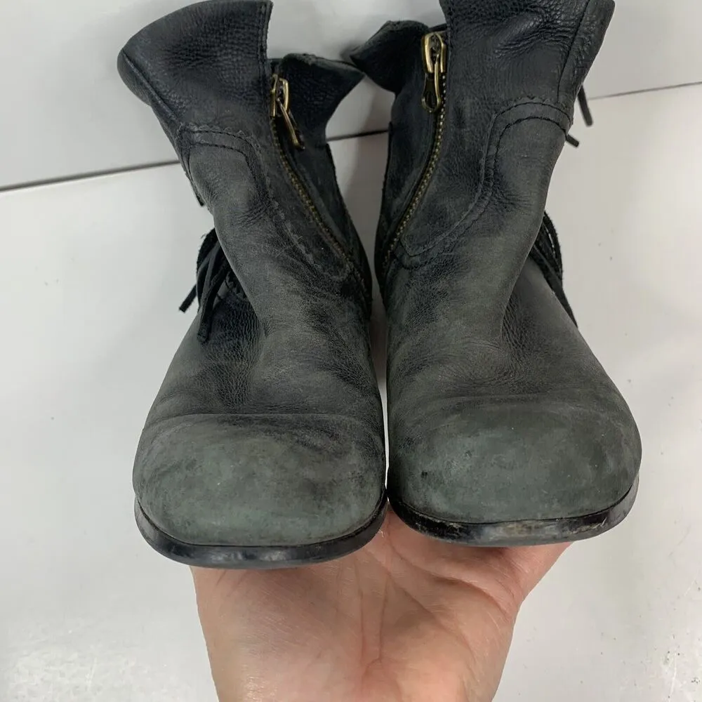 Sam Edelman Size 9.5 Louie Ankle Bootie Distressed Suede Leather Fringe Women's - Image 7