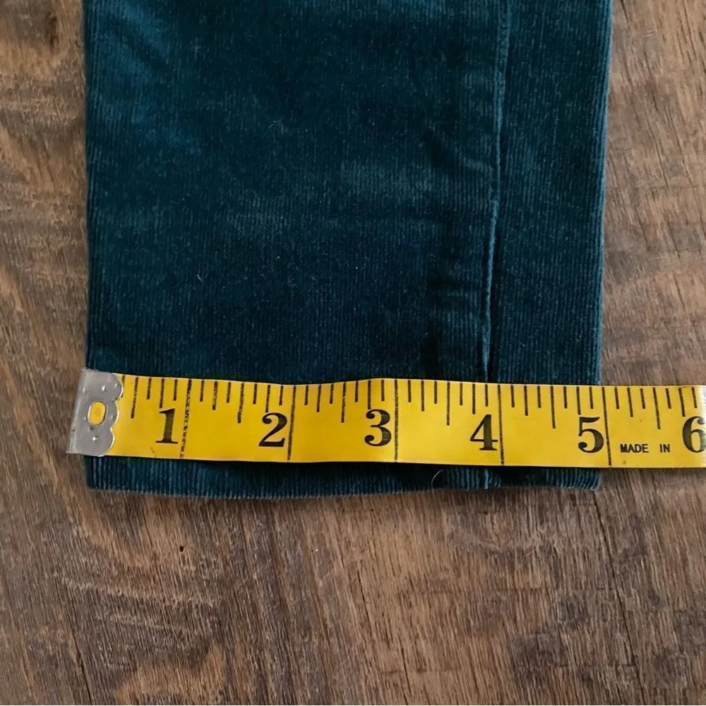 Anthropologie Pants Pilcro Teal corduroy Cotton Stretch 25 Green Boho - Image 9