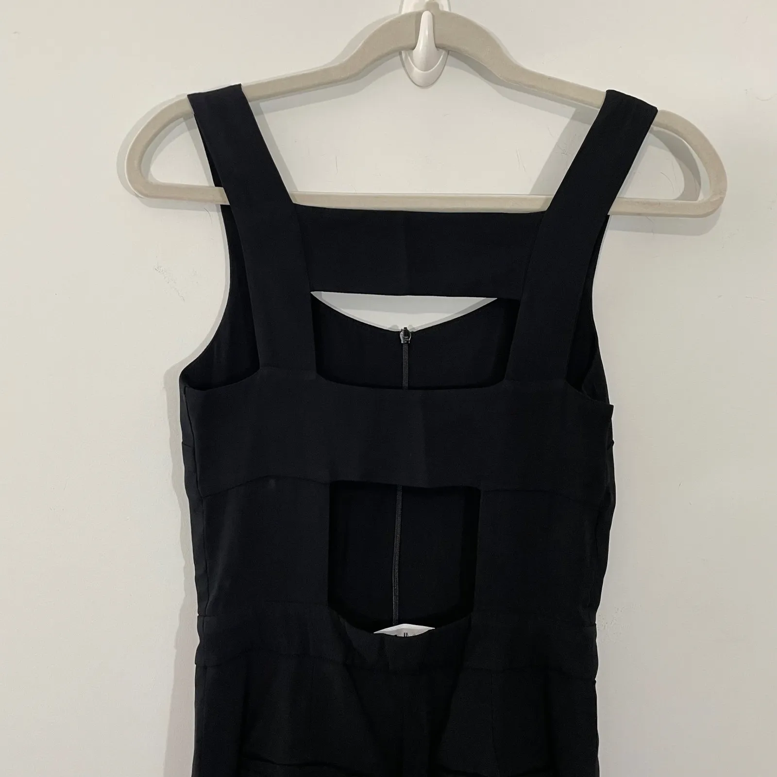 A.L.C.‎ Reed Jumpsuit Black Wide Leg Cutout Back Women Size 0 Crepe Front Zip - Image 10