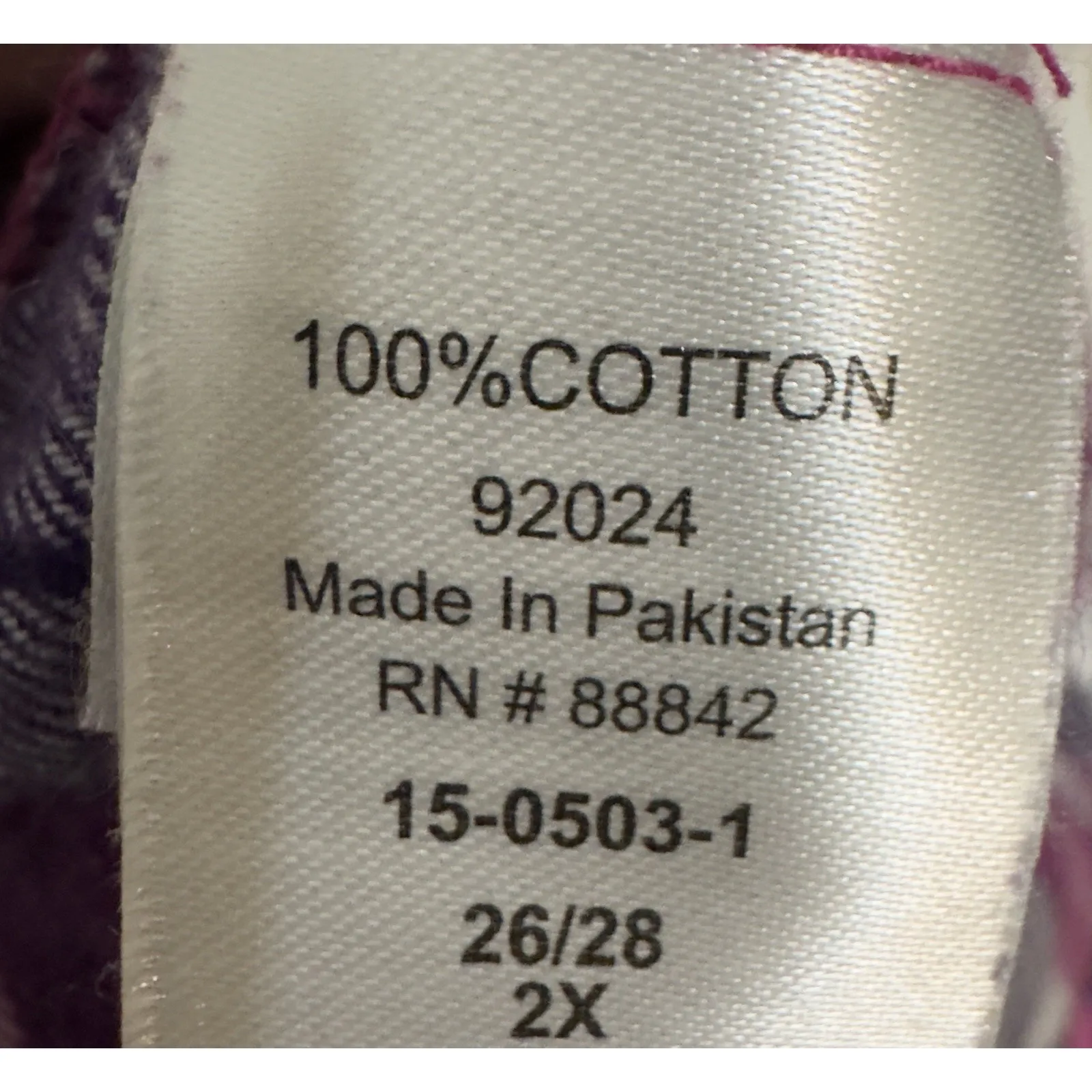 Only Necessities Pink/Purple Plaid Pajama Pants, 100% Cotton, 2X Pink - Image 6