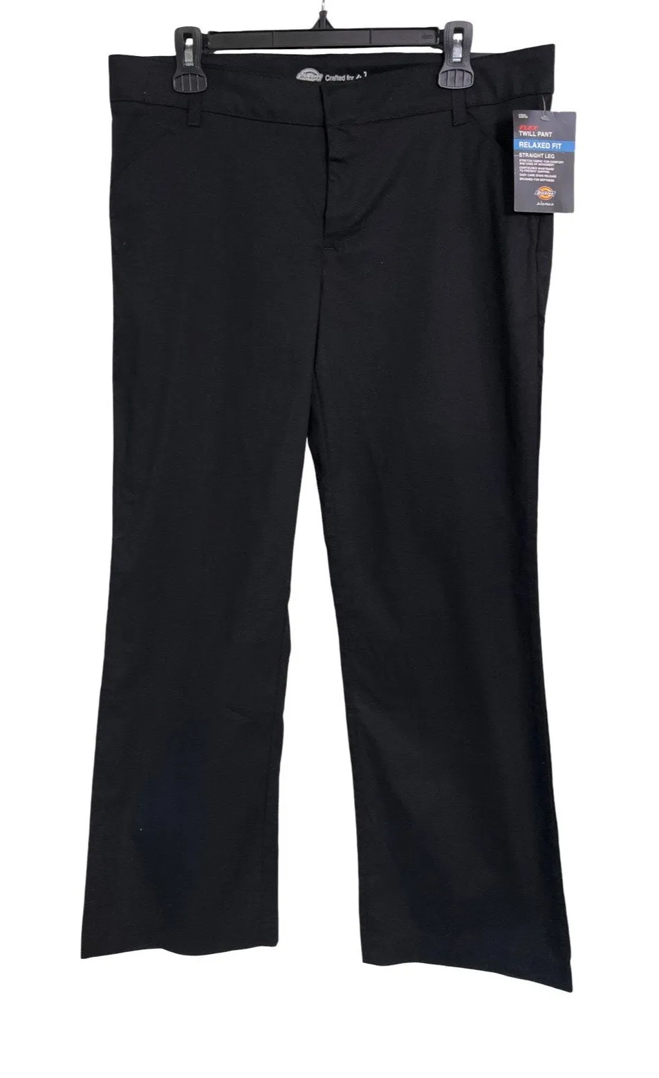 Dickies Womens Black Relaxed Fit Straight Leg Work Pants Size 10 Short NWT - Image 1