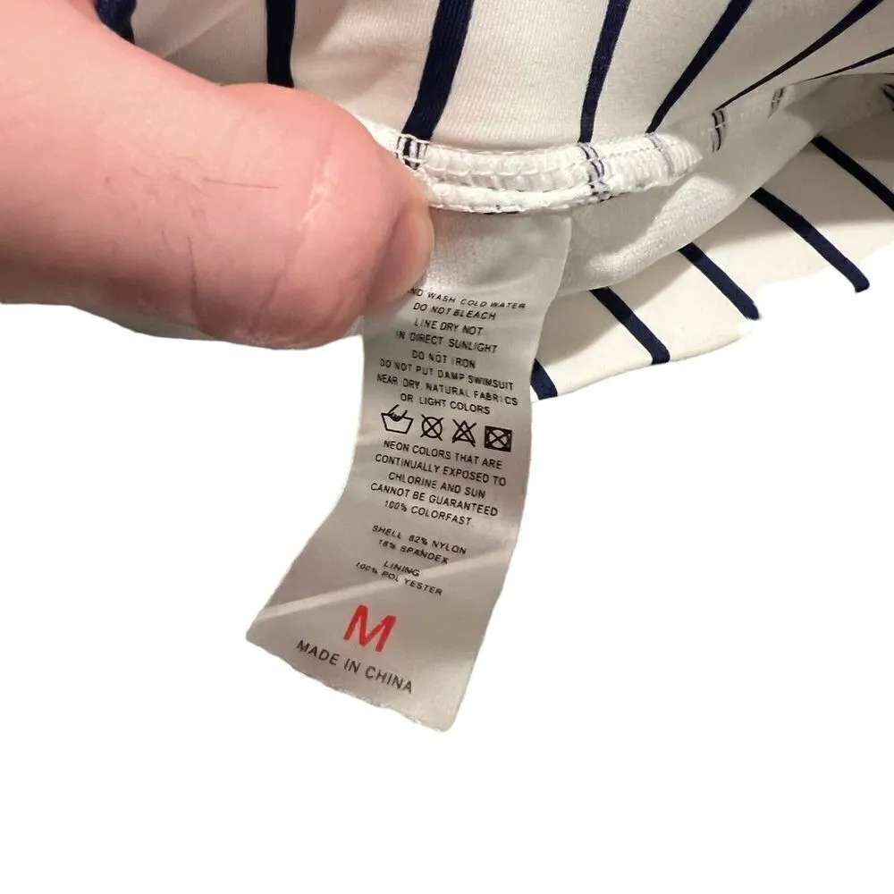 None Black and white striped string bikini size medium - Image 7