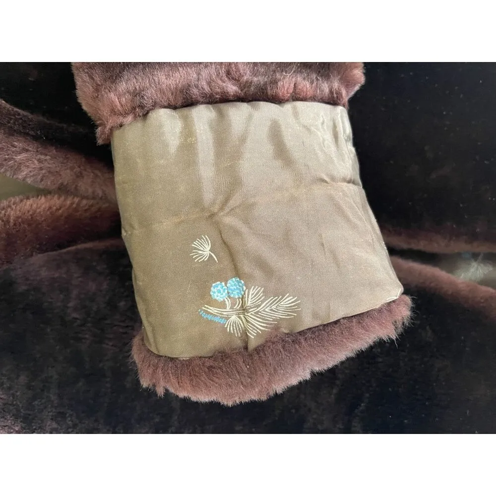 Vintage 40s 50s Mouton Fur Coat Jacket Dark Brown - Image 10