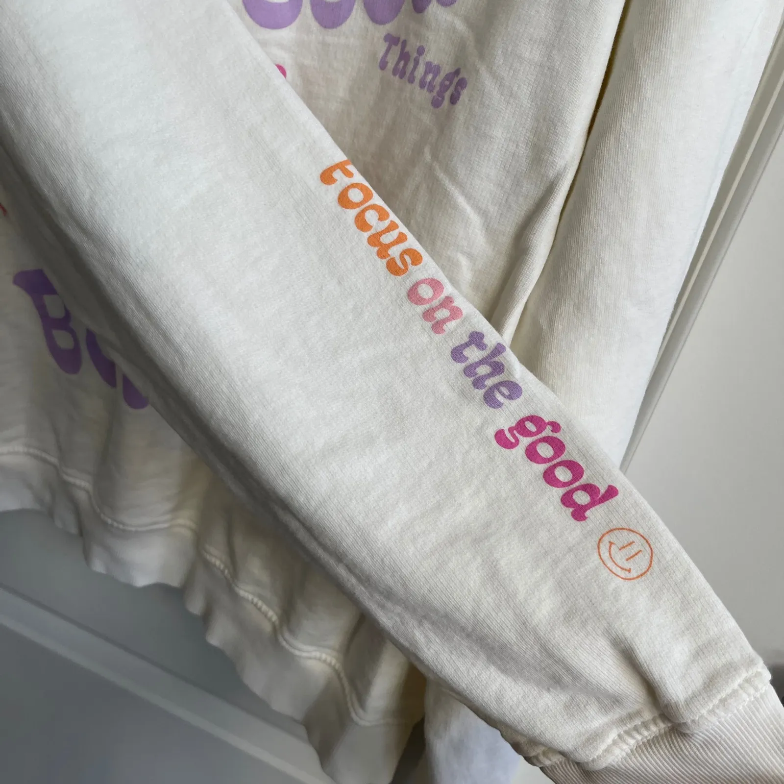 Sunkissed Coconut Cream Graphic Hoodie Sweatshirt Focus On The Good Women Medium Pink - Image 3