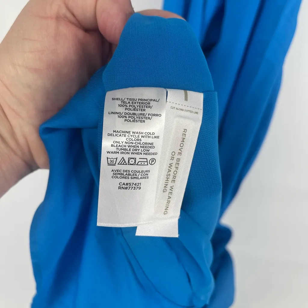 Ann Taylor Tie Waist‎ Halter Midi Dress In Deep Cerulean Bridesmaid Wedding - Image 6