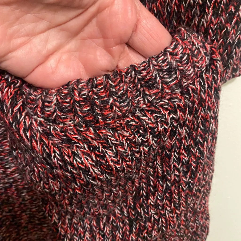 H&M Womens Long Cardigan Knit Sweater S Small Bust 34” Red Black & White - Image 2