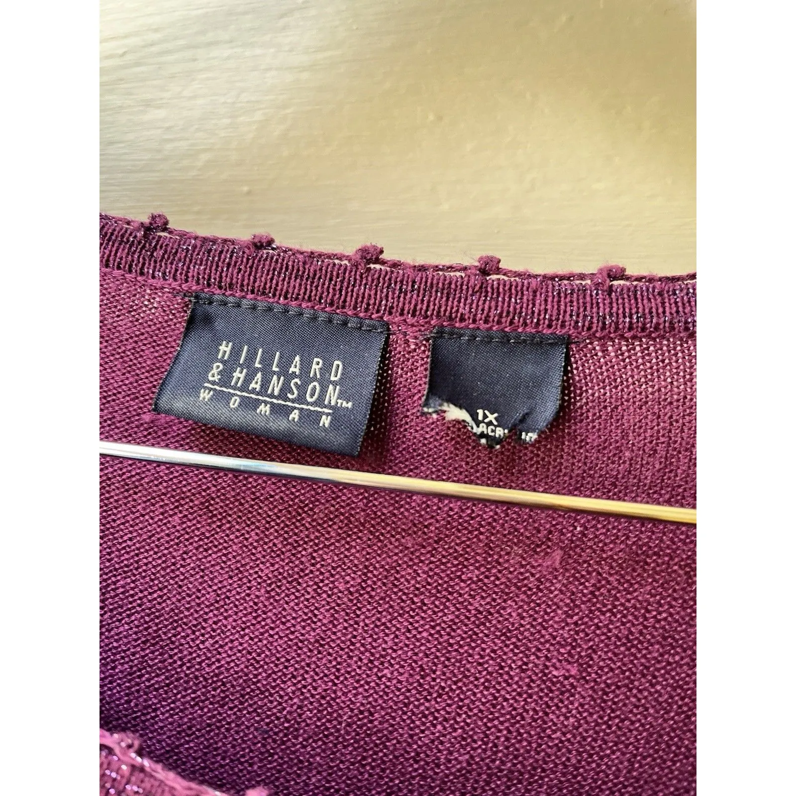 VTG Grannycore Sweater Set 1x Plum Purple Shirt Cardigan Crochet Holiday Nye - Image 2