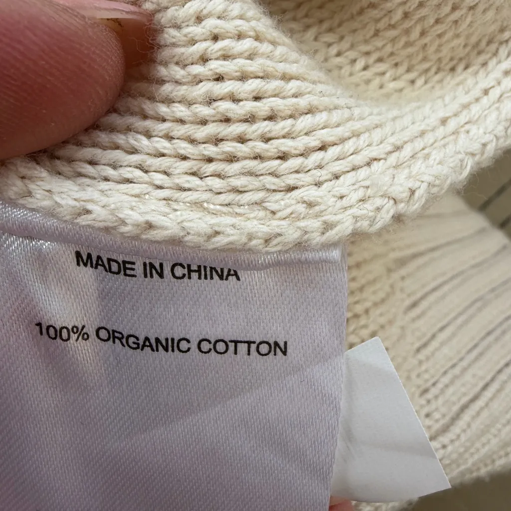 Quince Cropped Ivory Button-Up Cardigan size medium - Image 6