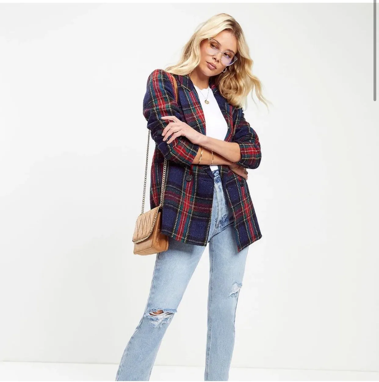 FRANKLIN METALLIC PLAID BLAZER - Image 2