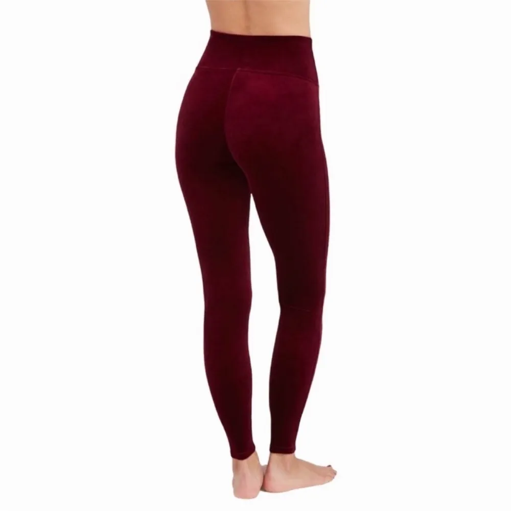 NWT Spanx Velvet Burgundy Leggings 1X High Rise Slimming Party Work Valentines - Image 4