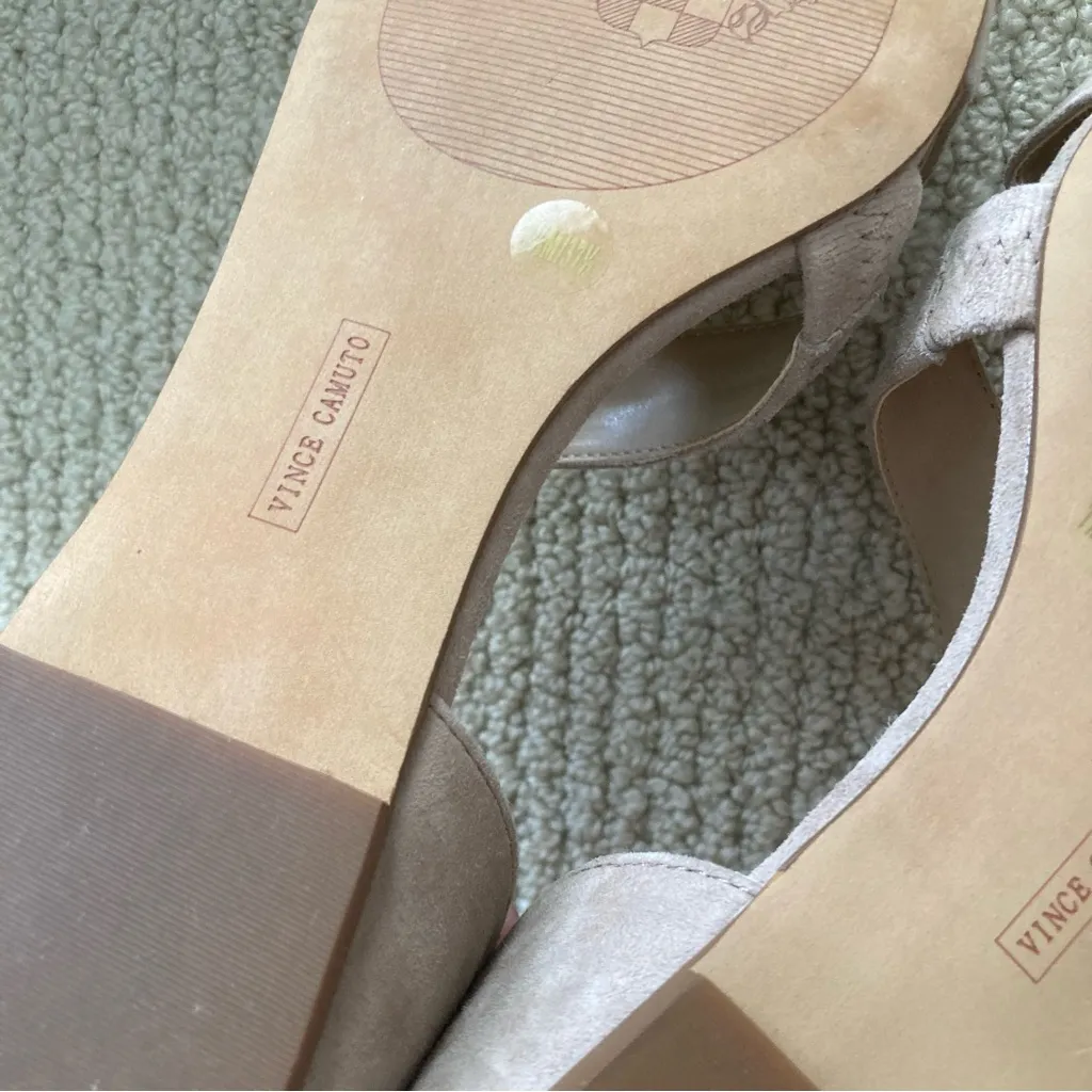 NEW Vince Camuto Jaylinn Cashmere Kidsuede Beige Nude Flats Size 7.5 M NIB - Image 10