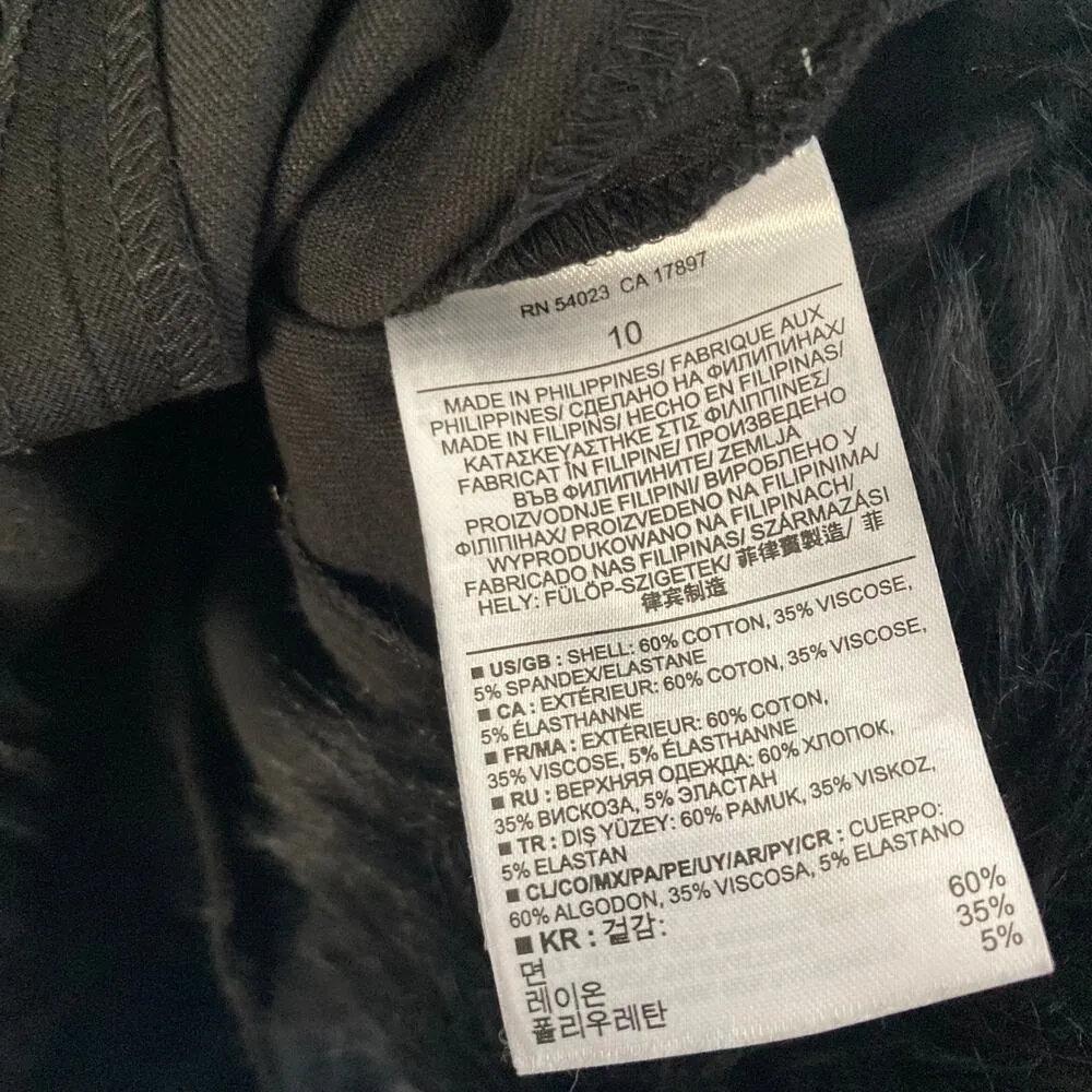 Banana Republic Black Sleeveless Dress Faux Fur Hem Sz 10 - Image 4