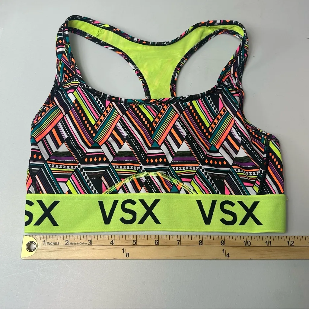 VSX Sports Women’s Geometric Colorful Unpadded Classic Racerback Bra Size Small - Image 8