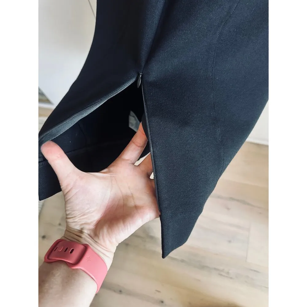 Dress Black Classic Sheath Fit Size 6 Midi Career Casual Fall Staple 3101 - Image 6