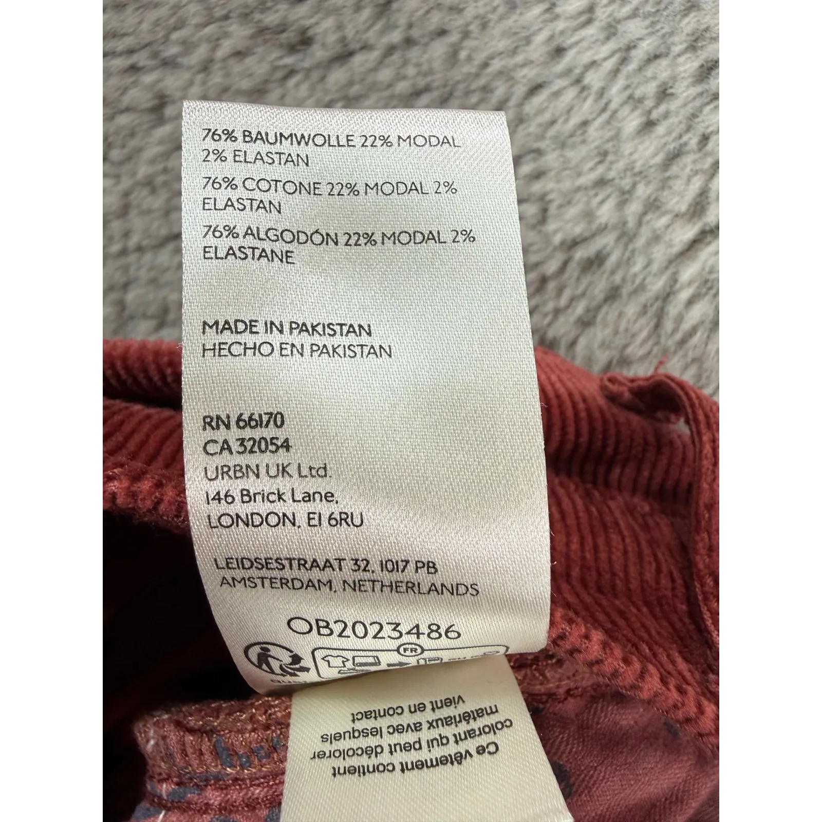 NWOT We The Free Red Corduroy Risk Taker High Rise Straight Pants 26 Winter Boho - Image 8
