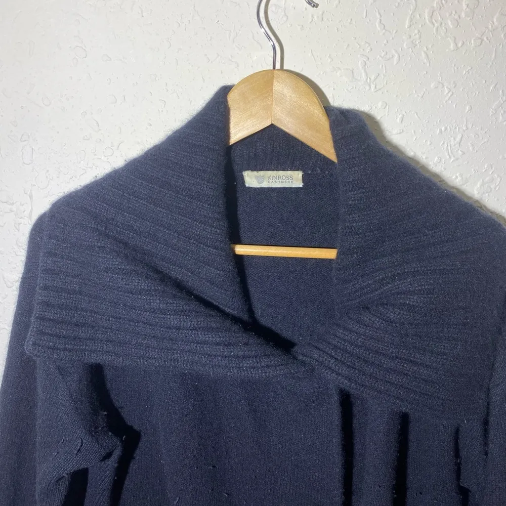 Kinross Cashmere‎ Black 100% Cashmere Cardigan ( M ) Size M - Image 3