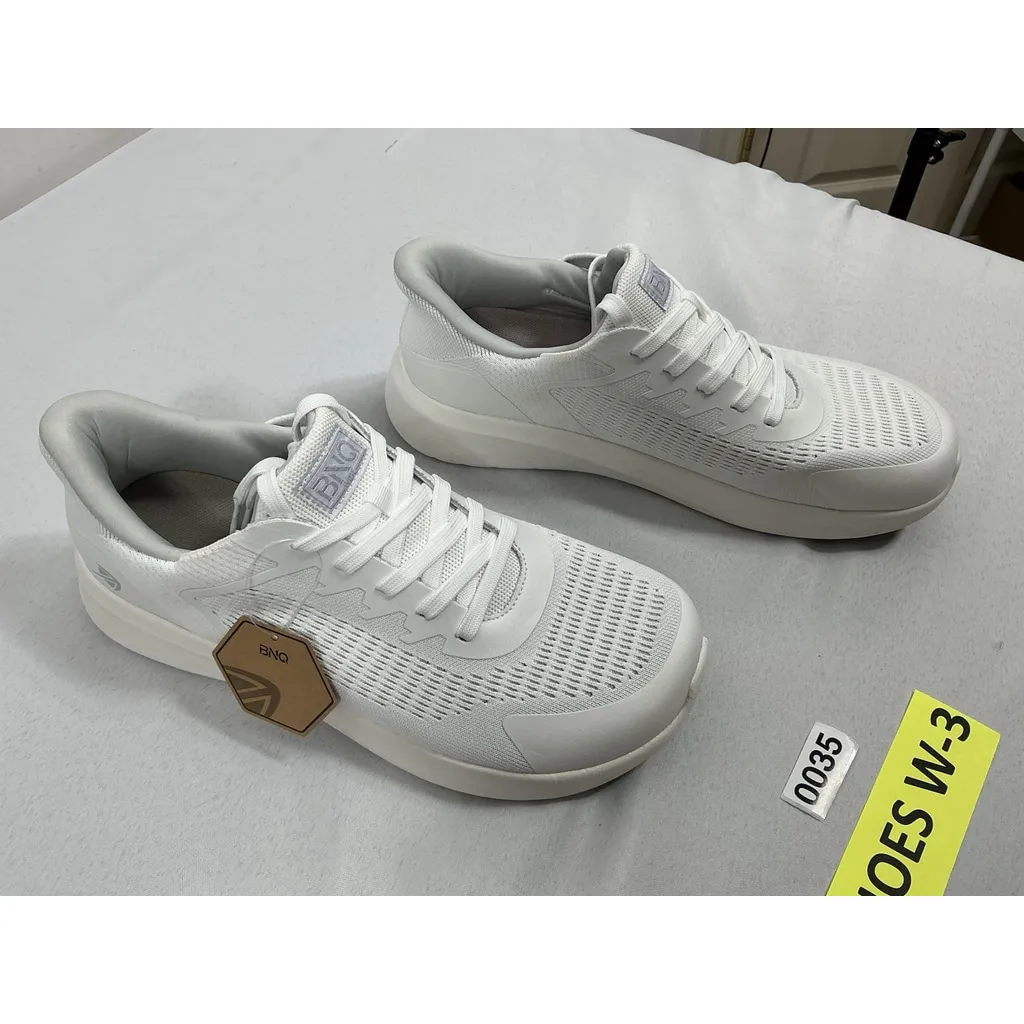 Men’s NWT BNQ Wide Lace Up Sneakers Us 11 White Mesh - Image 2