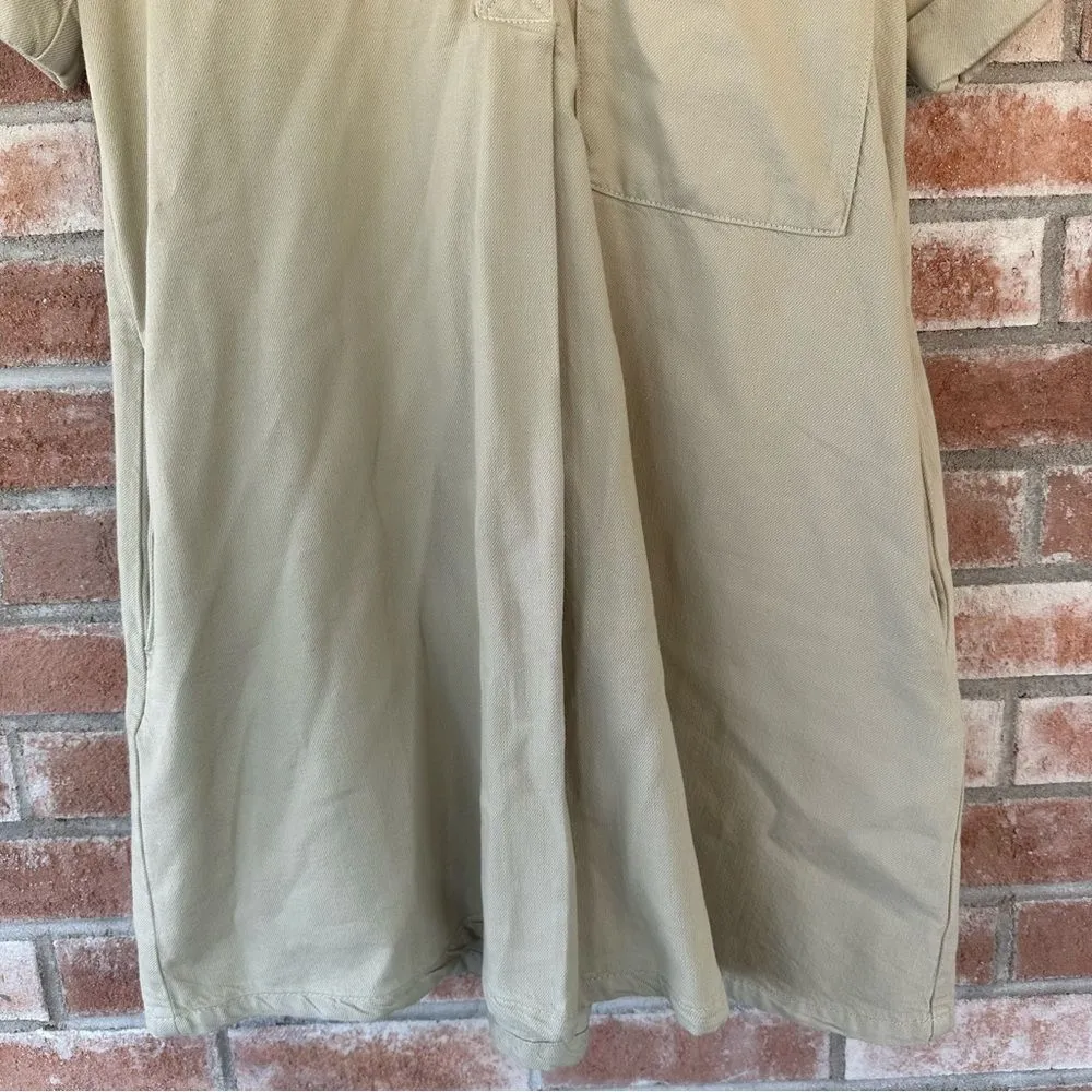 Pilcro Anthropologie Oversized Utility Khaki Dress Women’s Size XS Beige - Image 3
