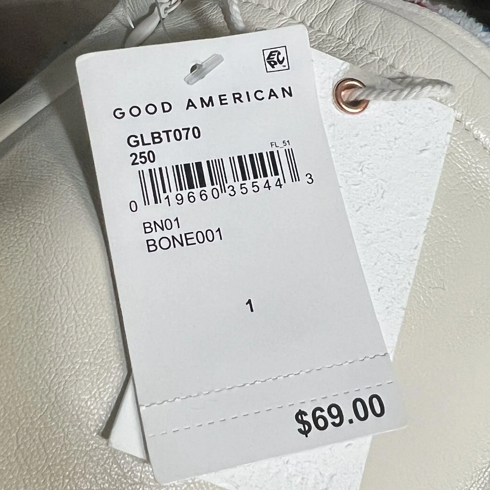 Good American Faux Leather Bandeau Top Womens Small (1) Bone Strapless GLBT070 - Image 6