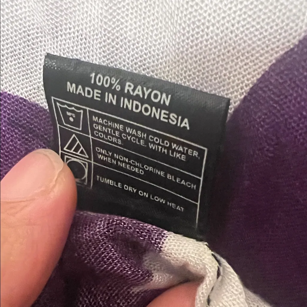 Purple Floral Women's Scarf White - Image 3