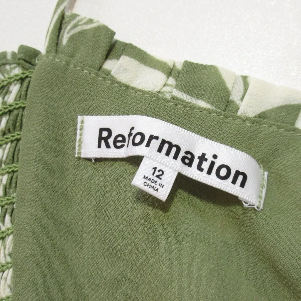 NWT Reformation Kesia in Willow Floral Tie Strap Georgette Tiered Midi Dress 12 - Image 5