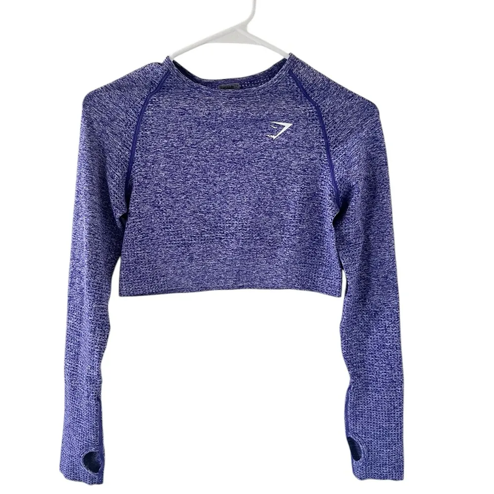 NEW Vital Seamless Long Sleeve Crop in Indigo
Marl - Image 3