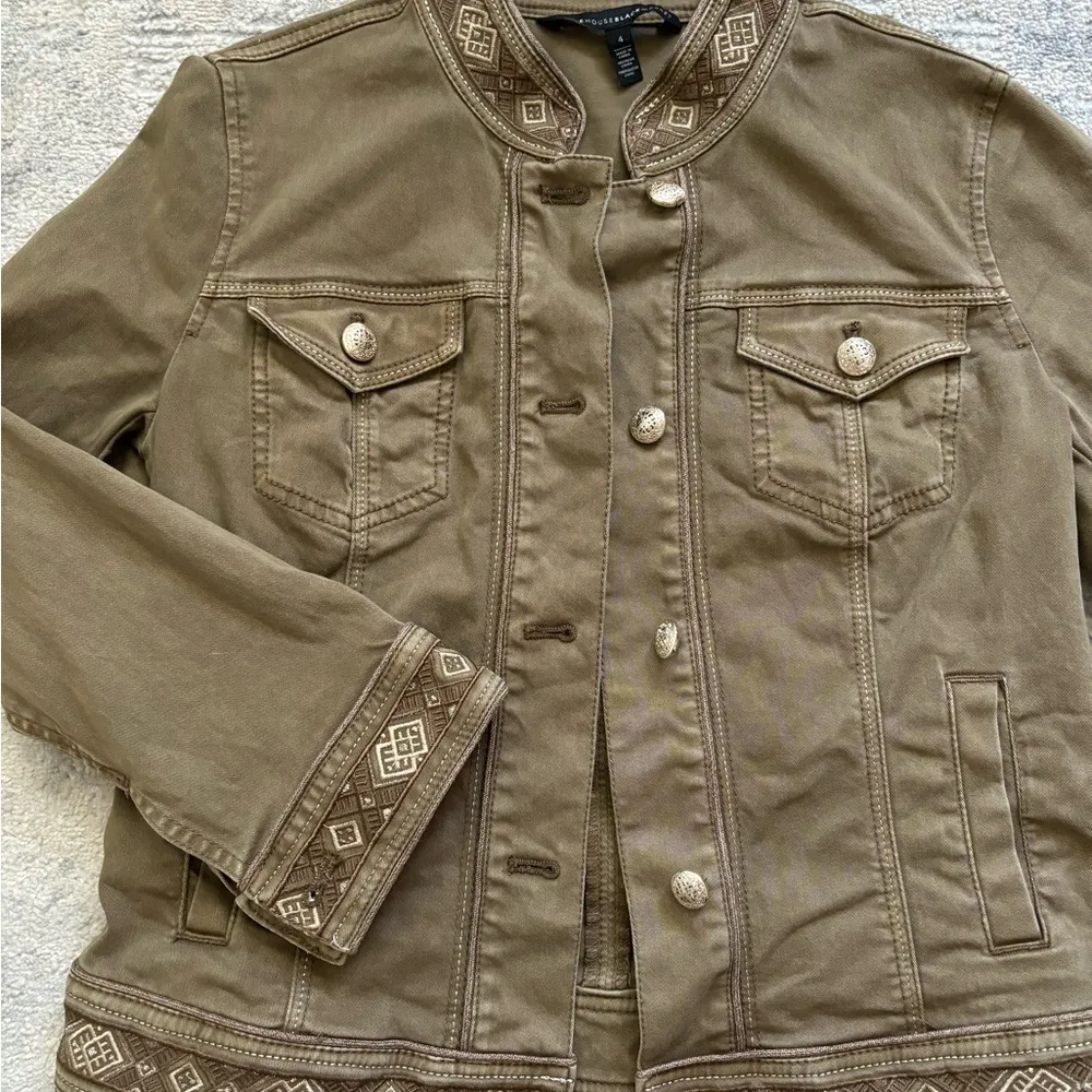 White House Black Market Jean Jacket Size 4 - Image 10