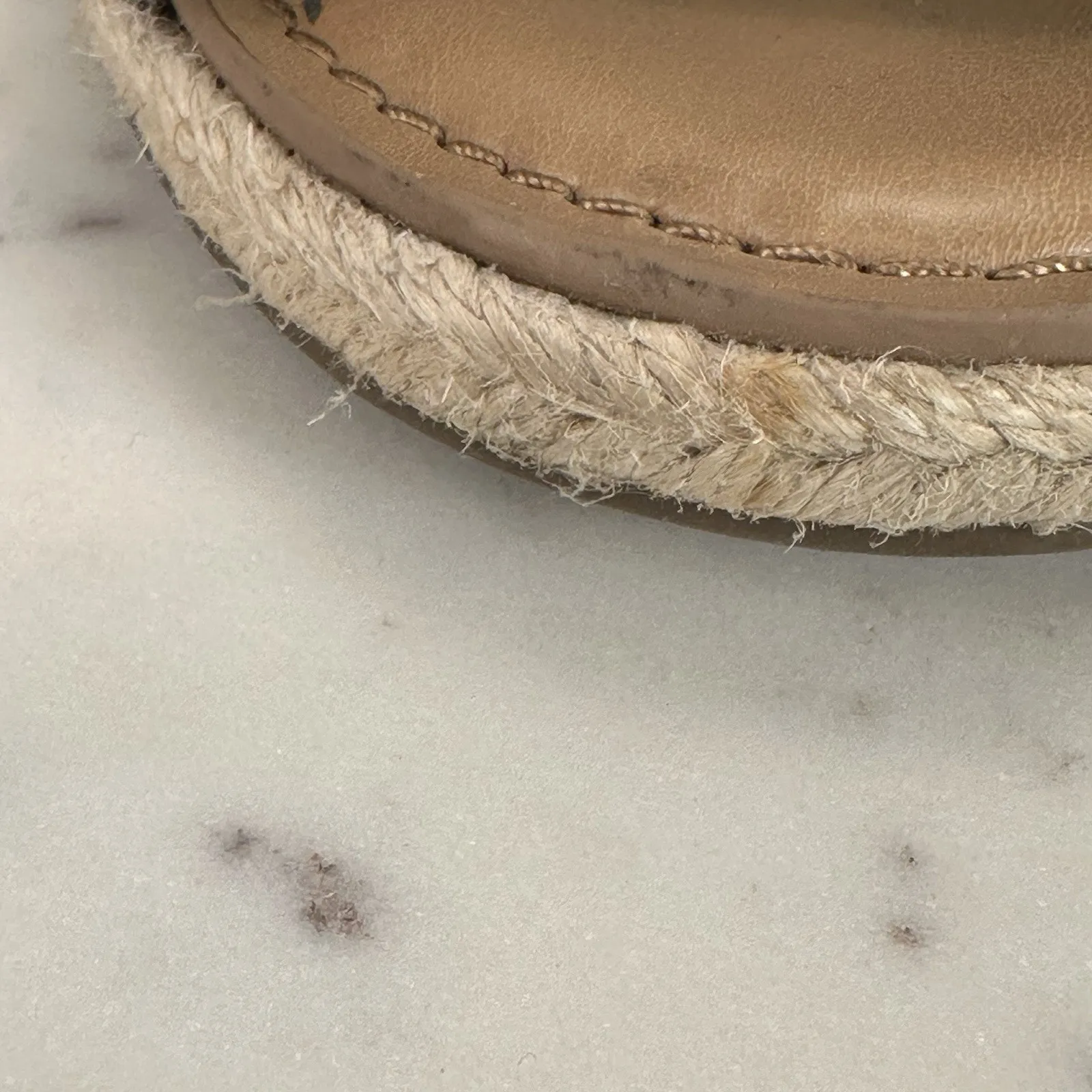 Franco Sarto Julien Sandal Cork Wedge Taupe‎ Suede Espadrilles Size-8.5M Boho - Image 16