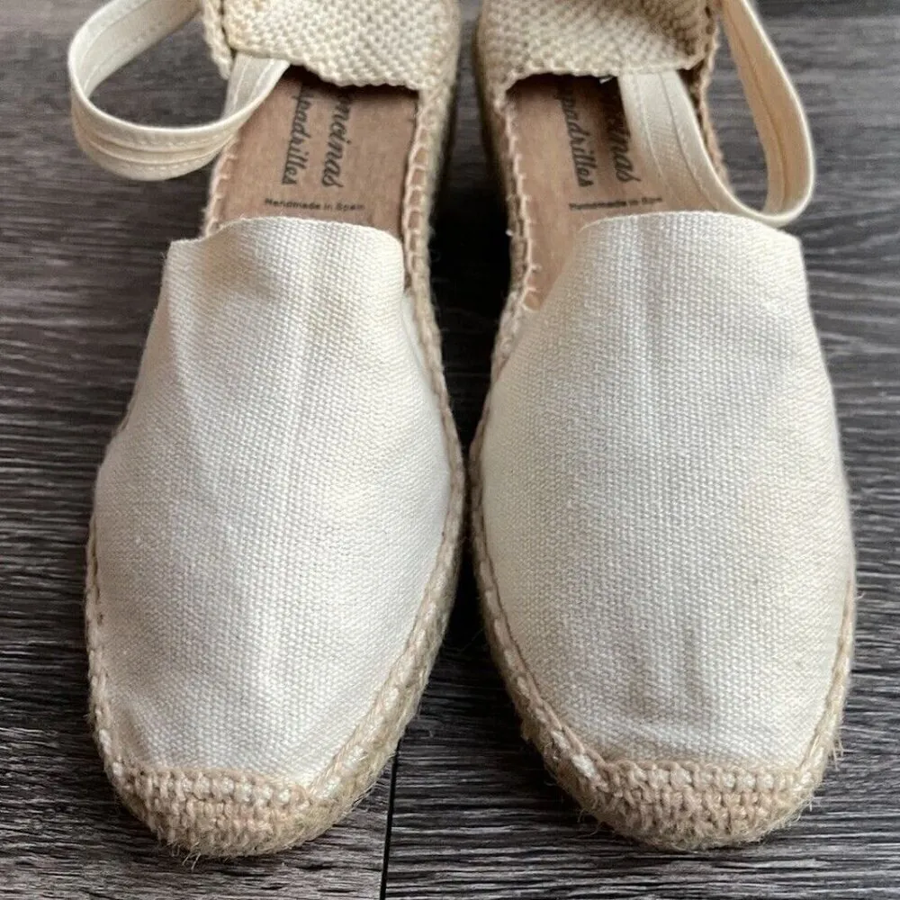 Ramoncinas Espadrilles Wedge Women’s Sz 7.5 US/38 Shoes Close Toe Made in Spain Tan - Image 4