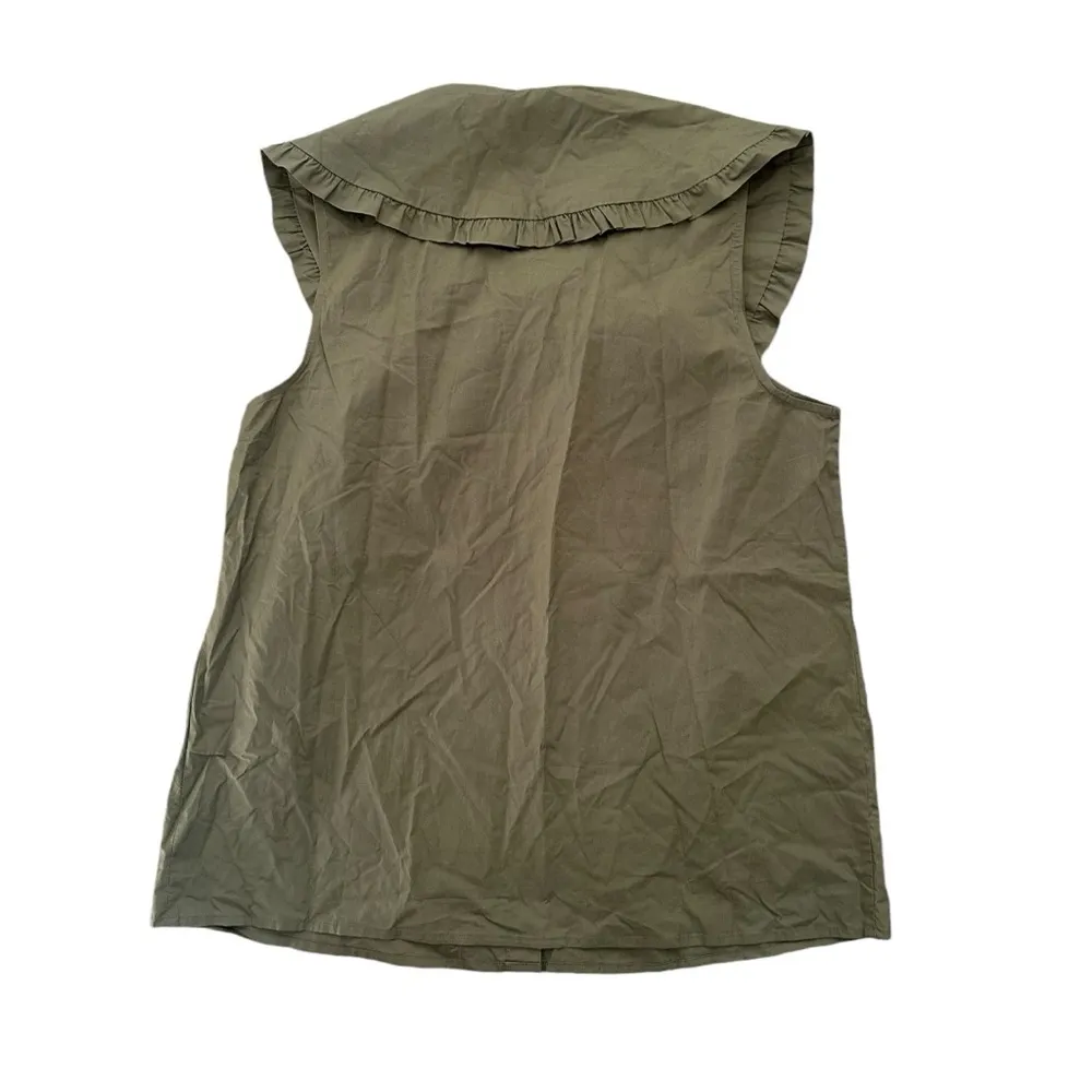 NEW International Concepts INC Burnt Olive Peter Pan Collar Top Size Medium - Image 4