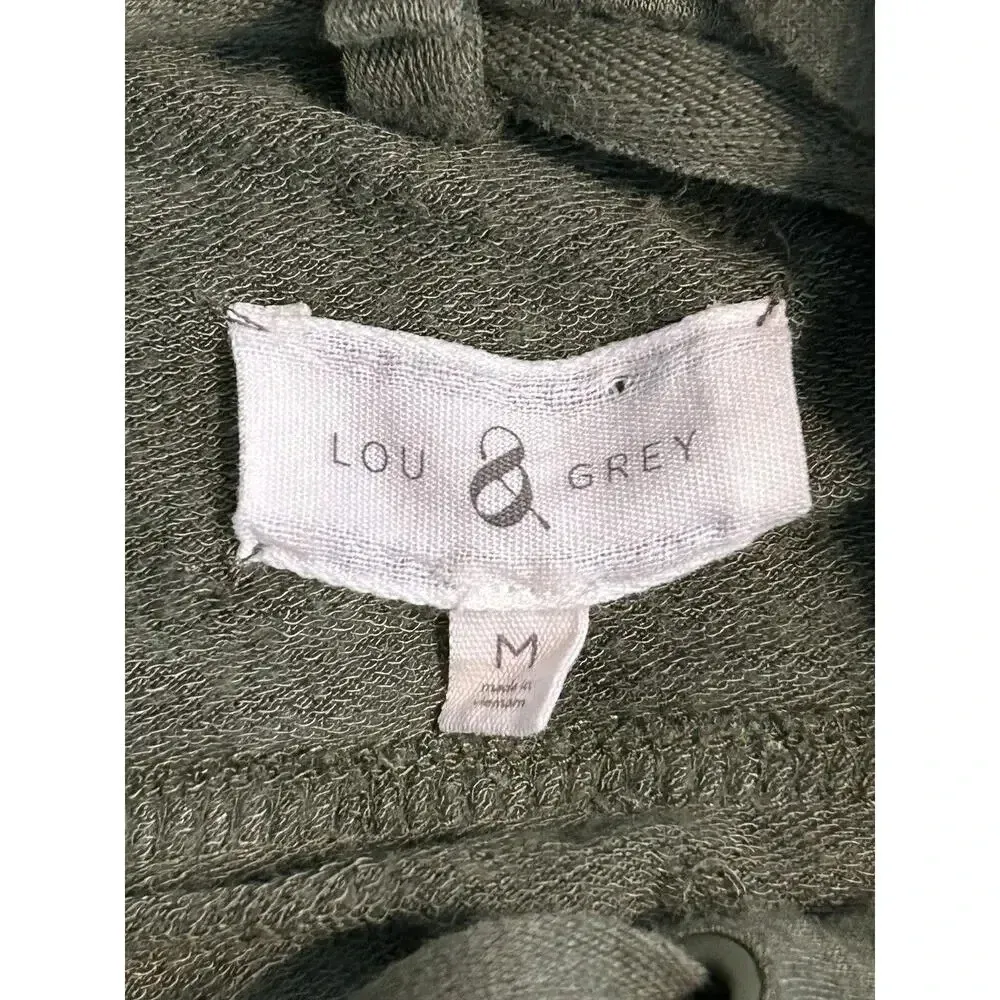 Lou & Grey Sweater Hooded Poncho Size Medium Oversized Olive Stretch  Top - Image 3