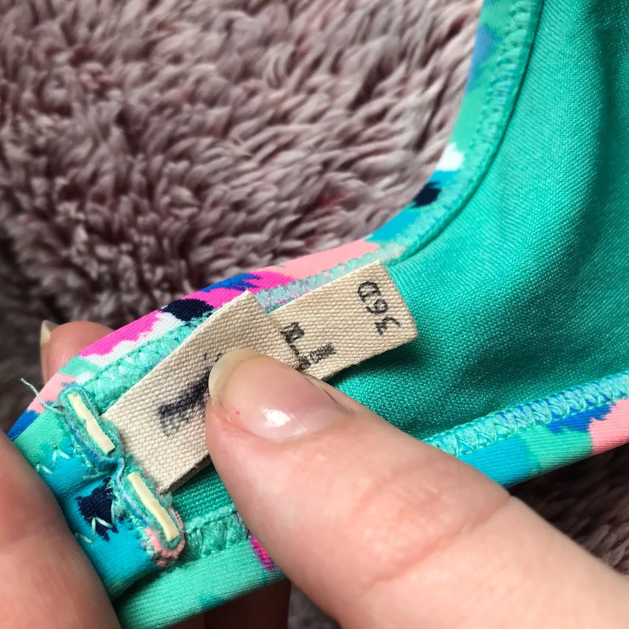 Blue Floral Print Bandeau Bikini - Image 4