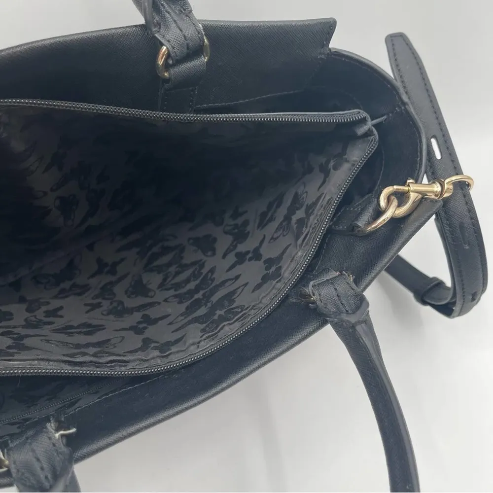 REBECCA MINKOFF Purse Monroe Tote Shoulder Bag Satchel Leather Gold Hardware - Image 10