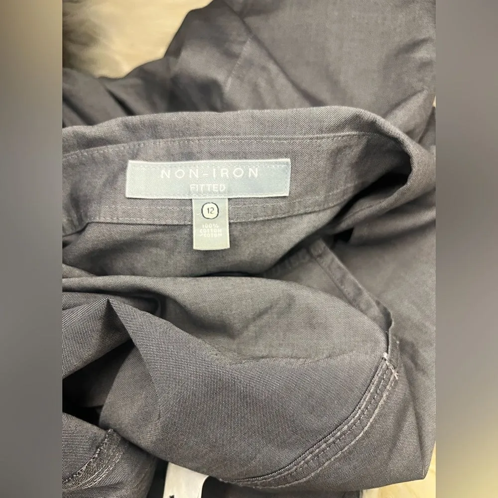 Foxcroft Grey button up long-sleeved sz 12 - Image 4