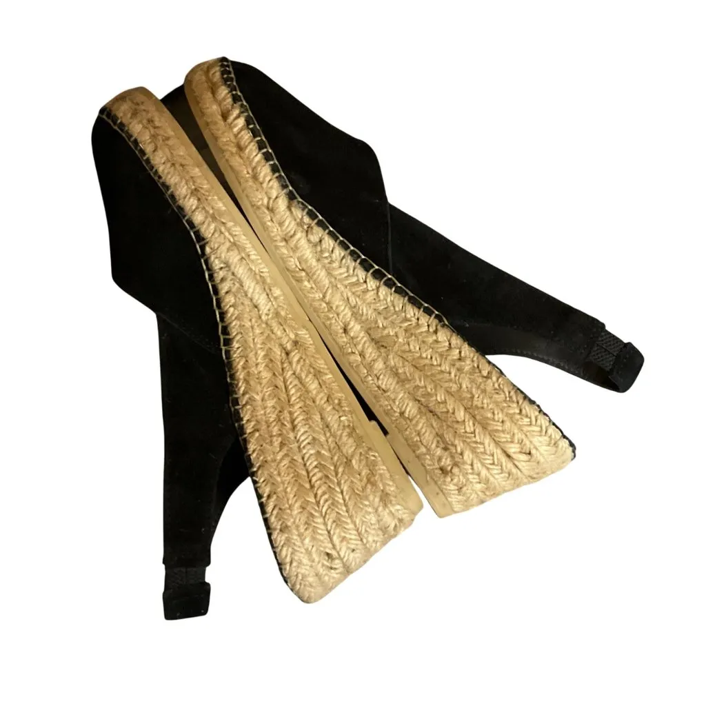 Toni Pons Originals Black Suede Slingback Espadrille Wedge Sandals Size 40 9 - Image 8