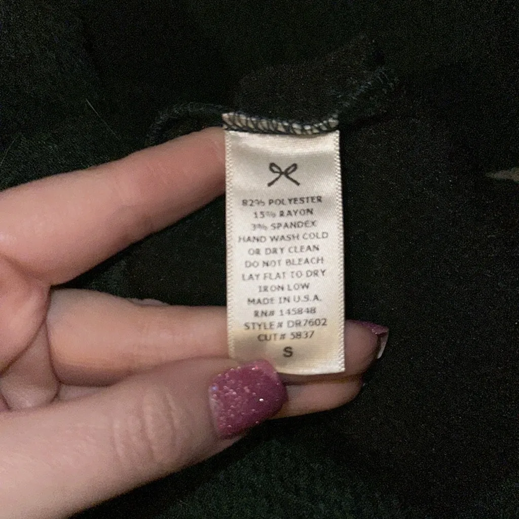 Every Forest Green waffle knit Mini‎ Dress long sleeve size small - Image 3