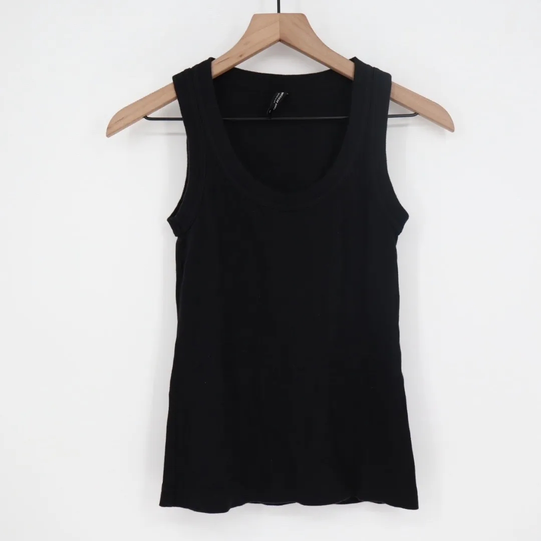 American Giant Classic Tank Top Black Ribbed Cotton Spandex Size S - Image 2