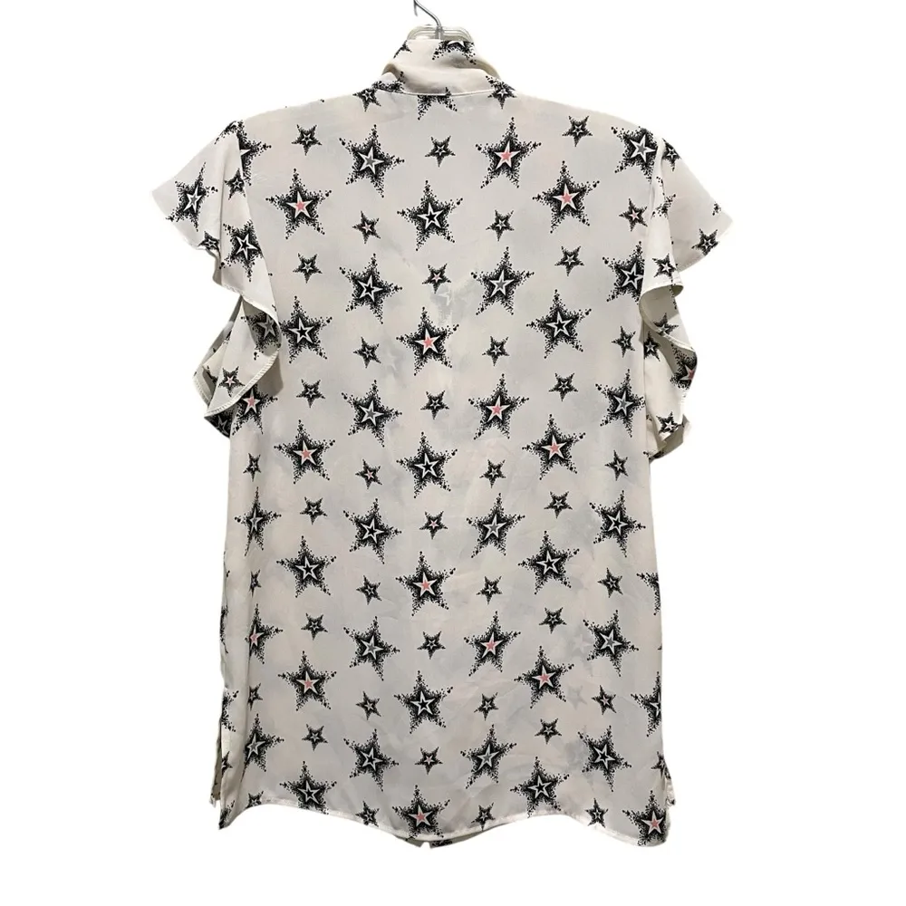 Zara Star Blouse Sleeveless Button Down Ruffled Women’s Size XS - Image 9