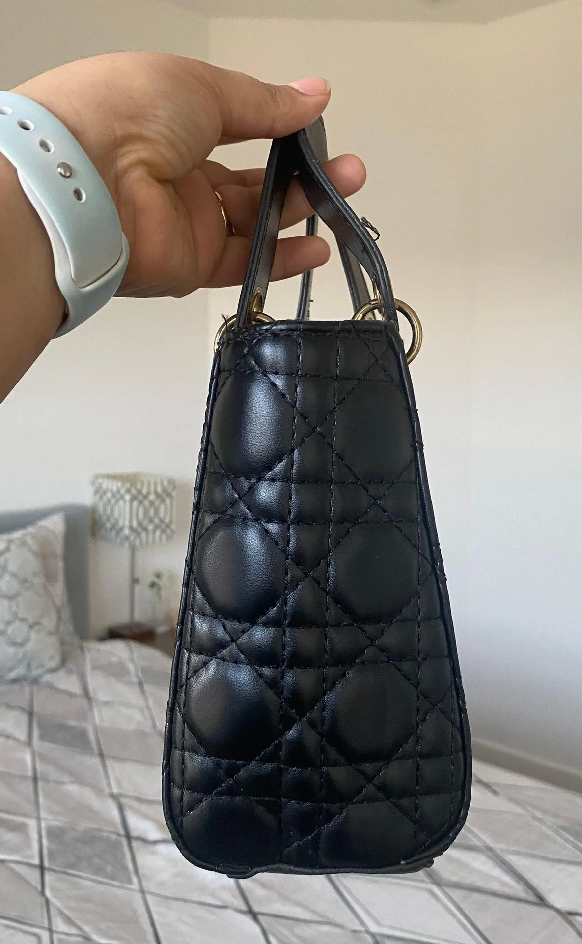 Womens Small Black & Gold Crossbody Purse Ladies Stylish Casual Handbag - Image 4