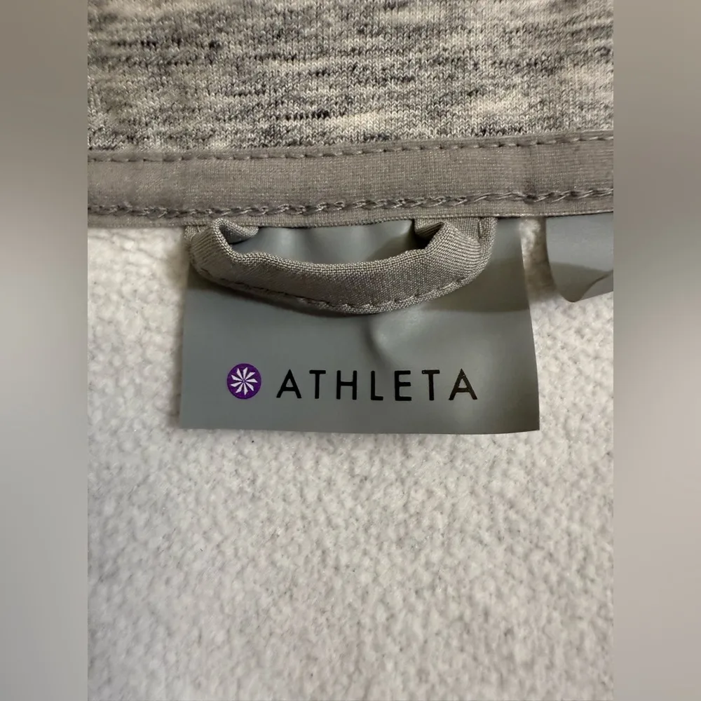 Athleta S Full Zip Workout Running Vest Heather Gray Size Large - Image 4