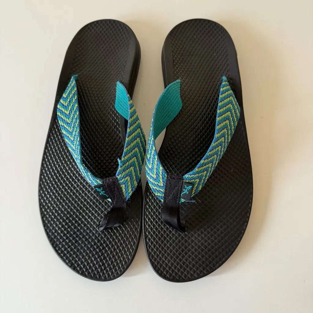 Chaco Eco Tread Teal Thongs Sandals Women's Sz 10 - Image 2