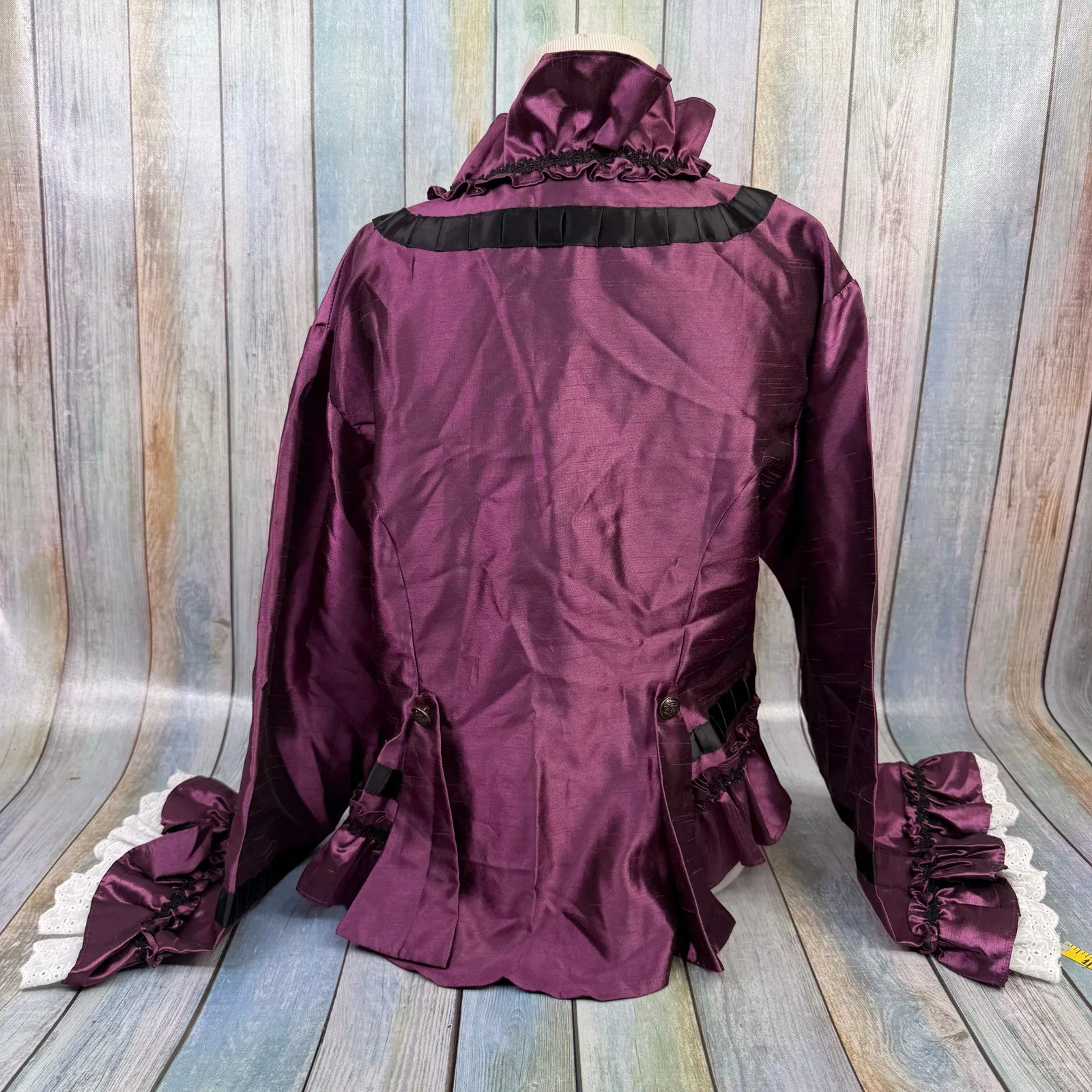 Victorian Choice Edwardian Gothic Steampunk Vintage Blouse Shirt Top Purple Lrg Size L - Image 4