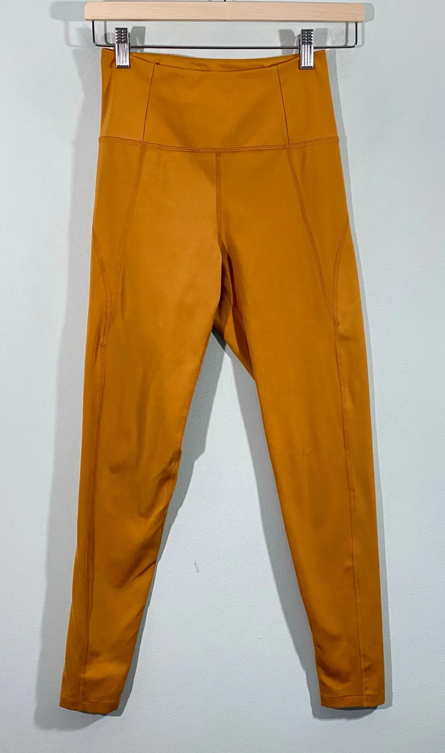 Girlfriend Collective Women Mustard Yellow High Rise 7/8 Ankle Leggings Size S - Image 1