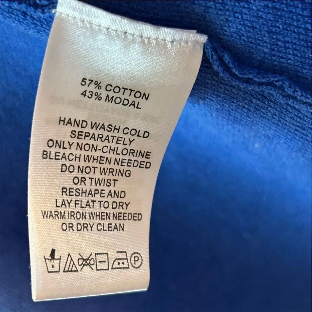 Foxcroft Women's 2X Blue Open Front Cardigan with Fringe Hem - Image 5