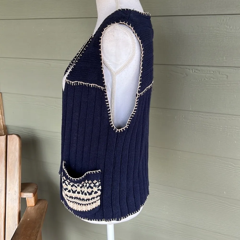 Woolrich Ramie Blend Knit Zip Up Vest - Image 6