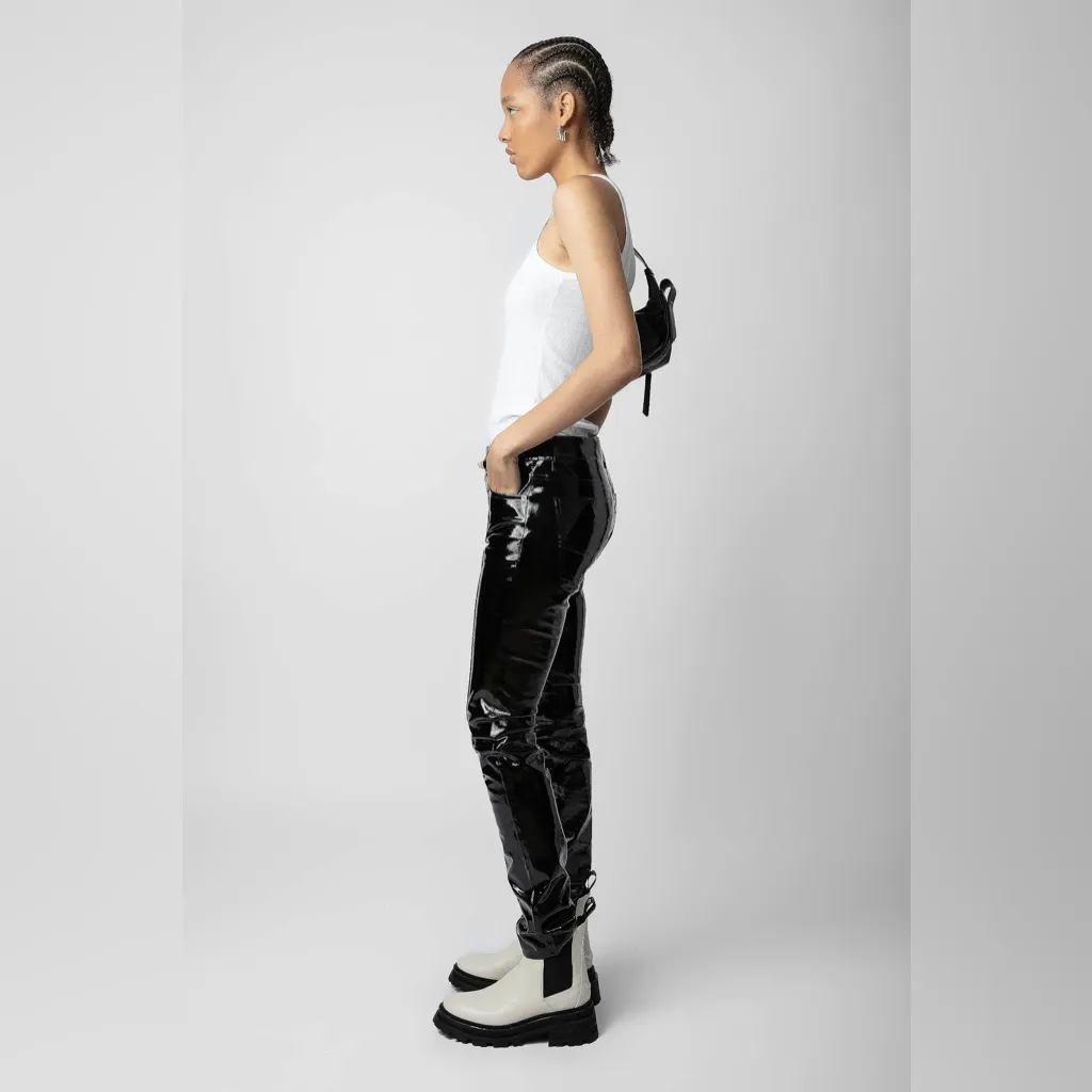 Zadig & Voltaire Défilé Peko Vinyl Lambskin Leather Pants NWT Size 34 FR/2 US - Image 15