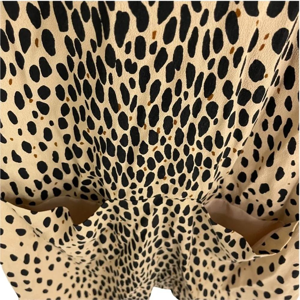 J. CREW Jules Dress Wildcat Animal Print Shift Mini Sheath Creme Black Size 0 - Image 8