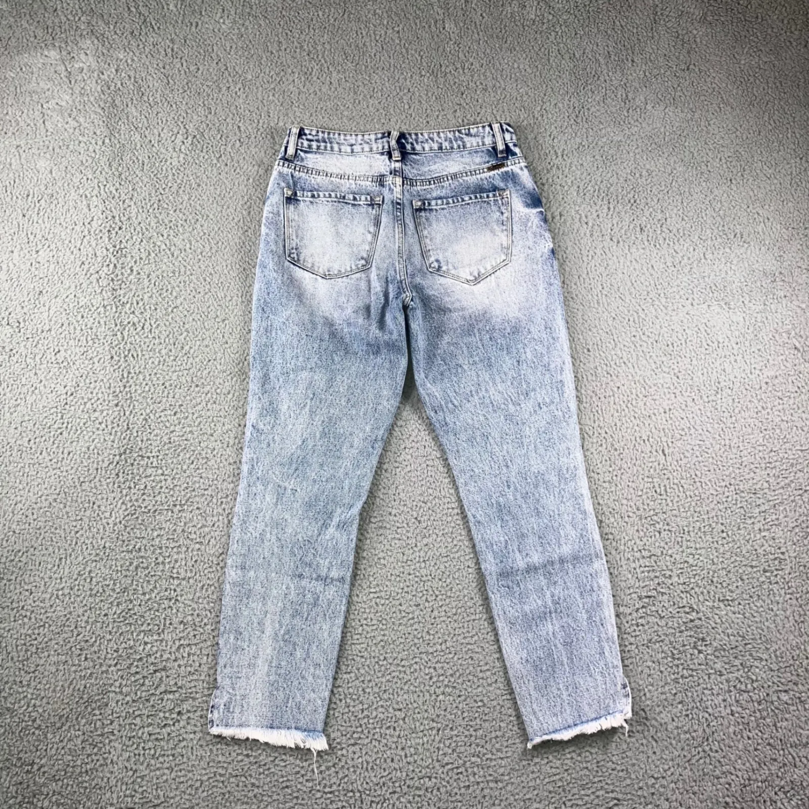 Kancan Mom Jeans‎ Women 5/26 High Rise Distressed Fringe Festival Denim Blue - Image 10