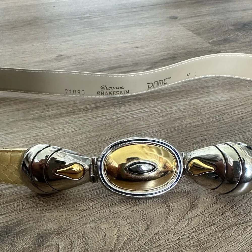 Vintage Dame Snakeskin Belt Yellow - Image 4